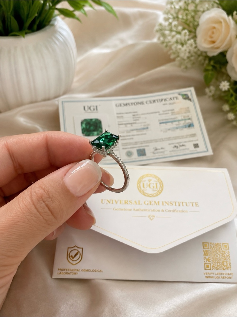 4CT Lab-Grown Tsavorite s925 size 8